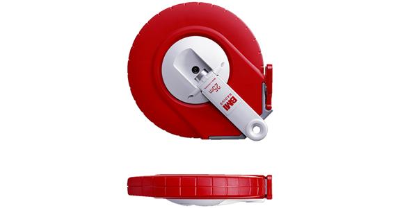 Cap. roll tape measure ISOLAN mm grad. on one side stl tape polyamide coated 20m