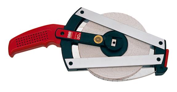 Frame roll tape measure yellow, dbl-sided, cm div. V-frame fibreglass tape 30 m
