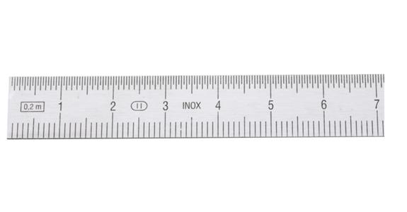 Flexible scale division 1/2-1/1 mm EG acc. II rust-proof LxW= 300x30 mm