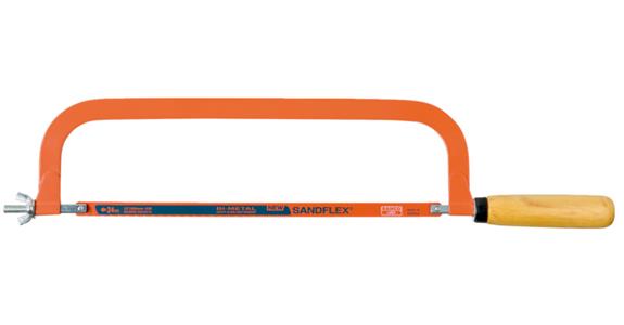 Metal saw bow with wooden handle for 300 mm hand saw blades
