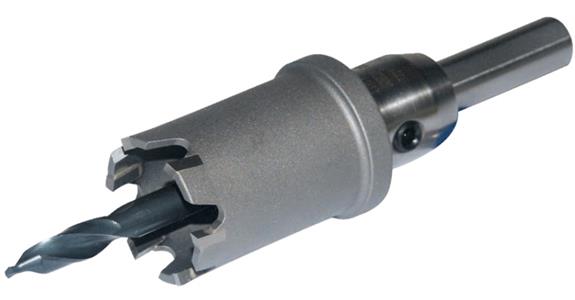 Carbide hole saw with shank long design dia. 19 mm