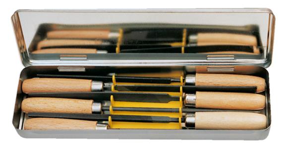 Key file set, 6 pieces, DIN 7283 A-F, in tin, length 100 mm, cut 2