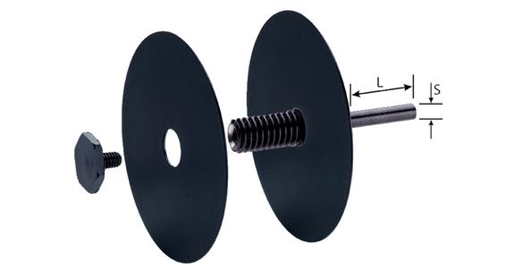 Tool holder POLIVLIES® discs SxL 6x35 mm clamping range 1-25 mm hole dia. 13 mm