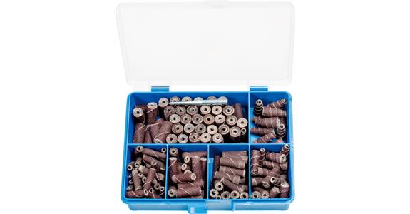 Sanding roll set 150 pcs cylindrical + tapered incl. holder