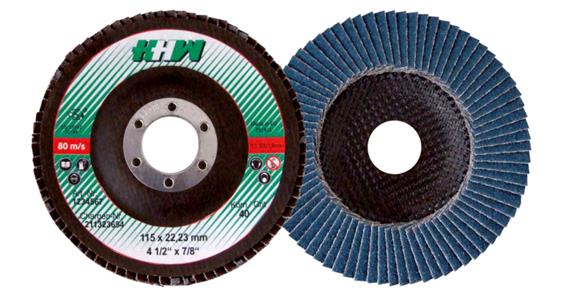 Lamella flap discs (alumina-zirconia/corundum) grit 60, dia. 115 mm, max. 13,300