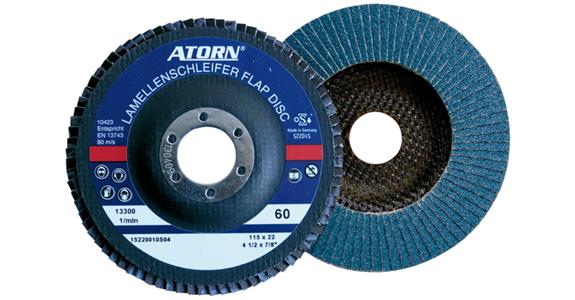 ATORN lamelový kotouč 115 mm zrnitost 80 úhlový 6°, sklolaminátový nosič