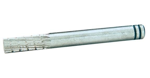 HSS bur cylinder, shank dia. 6 mm, serration 3, pointed taper, 12x30 mm