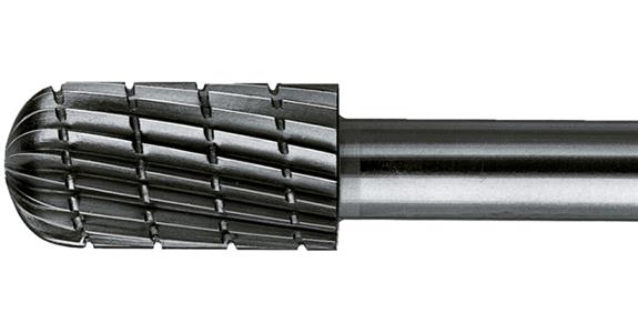 HSS bur rounded roller, shank dia. 6 mm, serration 3, head dia.xlength, 8x20 mm
