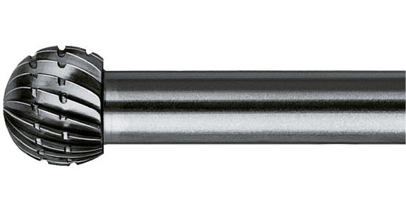 HSS bur spherical (KUD), shank dia. 6 mm, serration 3, head dia.xlength 8x7 mm