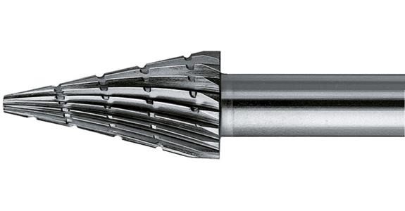 HSS bur pointed taper shape (SKM), shank dia. 6mm, serr. 3, head dia.xL 10x20mm