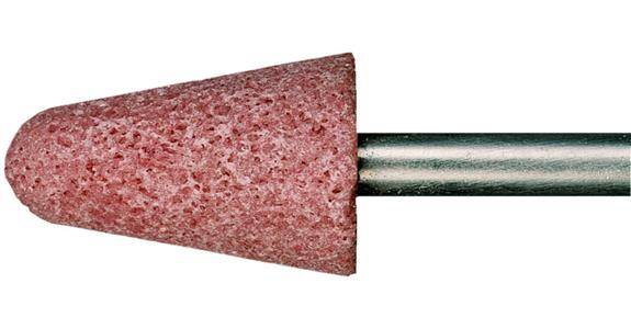 Conical mounted point corundum pink shank dia. 6 mm grit fine 80 DxH 16x45 mm
