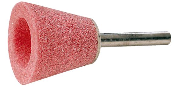 Cup mounted point tapered shank diameter 6 mm corundum pink dia. 20x20 mm
