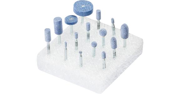 Mounted point set 15 pieces TOUGH shank diameter 3 mm grit fine