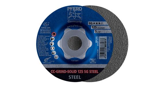 Grinding disc, power line, CC-GRIND-SOLID, SG STEEL, 125 mm