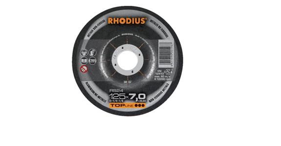 Hrubý brusný kotouč RHODIUS pro neželezné kovy, 125x6x22,2 mm