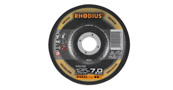 Grinding disc stainless steel RS 38 medium-hard hole dia. 22mm dia. 180x6mm