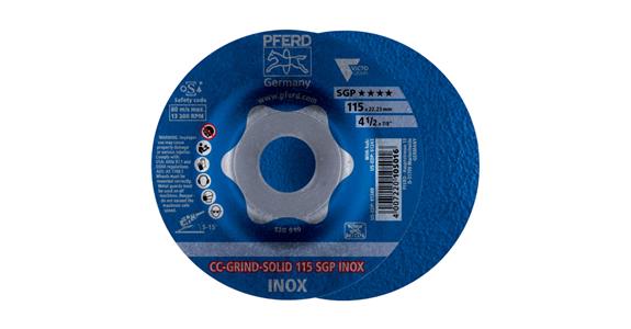 Grinding disc, CC-GRIND, SOLID SGP INOX, Victograin, dia. 125 mm