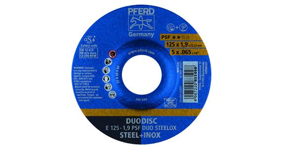 Combination sanding disc depressed centre univ. line PSF DUO STEELOX 125x1.9mm