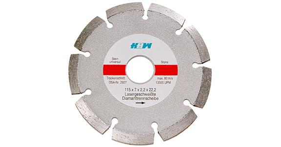 Diamond cutting disc, slotted, edge dia. 230x2.4 mm