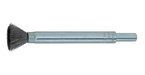 Wire end brush with shank, INOX wire 0.2 mm, length 120 mm, dia. 10 mm