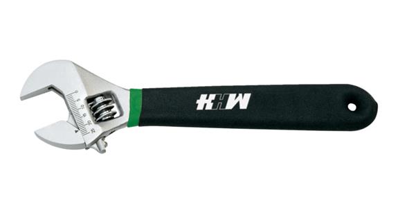 Adjustable wrench DIN 3117 clamping width 24.5 mm length 200 mm measuring scale