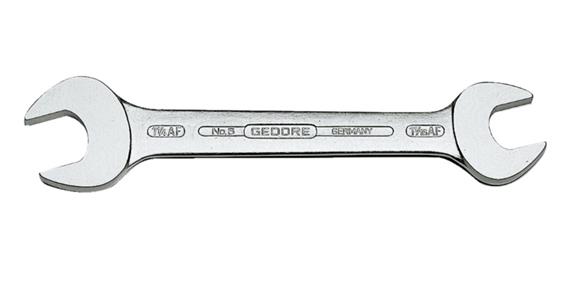 Double open-end wrench 15° DIN 3110 CV steel 1x1 1/8 inch
