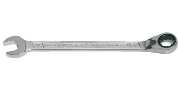 Combination wrench with ring ratchet AF 19 mm reversible box-end wrench