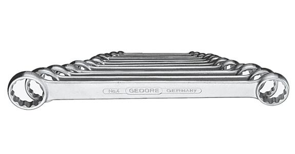 Straight box-end wrench set DIN 837 B V31CrV3 steel 12 pcs AF 6x7-30x32 mm