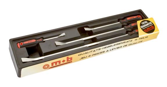 Pry bar set 200/300/450/600 mm 2-component handle chrome-plated suspension hole