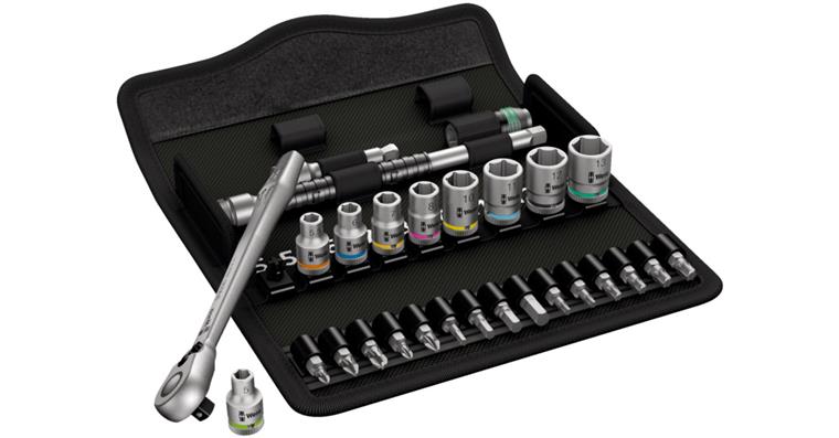 1051137100 1/4 inch Zyklop metal ratchet set in robust fabric box, 28 pieces