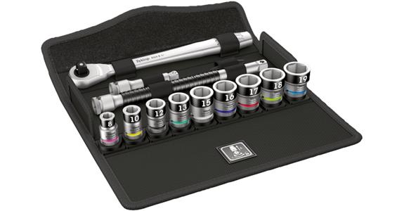 3/8 inch Zyklop metal socket set in robust textile box 13 pieces