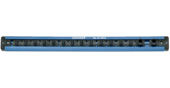 1/4 inch connector strip, magnetic (empty) for 13 inserts 380x33 mm