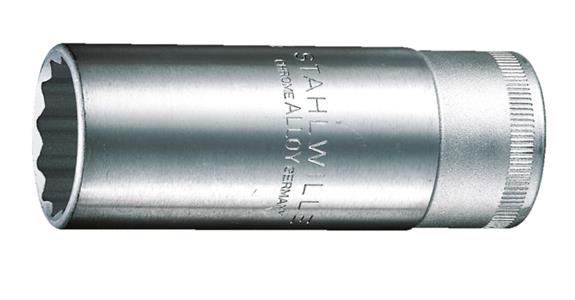 1/2 inch bi-hexagon socket long DIN 3124 chrome-alloy steel AF 13 mm