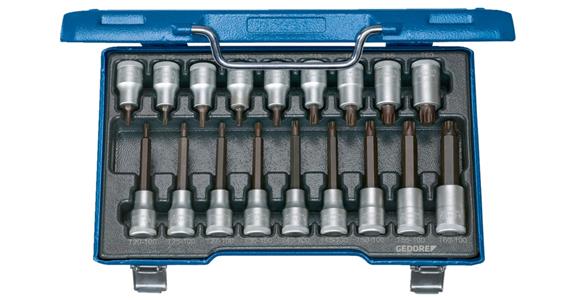 1/2 inch internal TX® screwdriver set CV steel 18 pcs T 20-60 length 55/100 mm