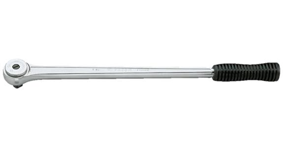1/2 inch rot. head rev. ratchet DIN 3122 CV steel finely toothed length 400 mm