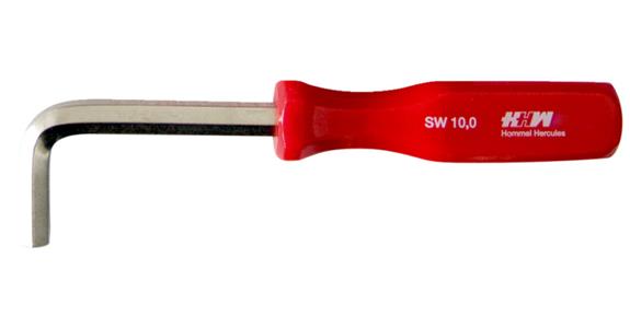 Hexagon pin wrench with bent handle nickel-plated CV steel AF 4 mm