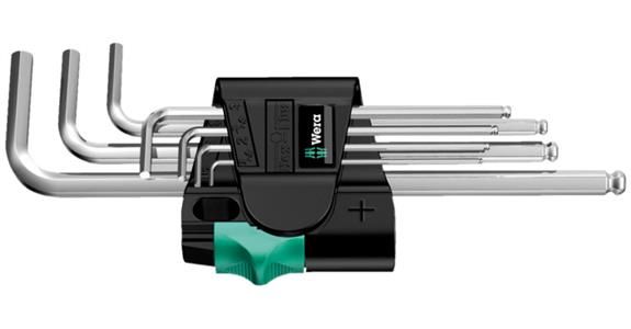 Šestihranný klíč WERA, 9 ks, 1,5–10 mm, s kulovou hlavou, dlouhý