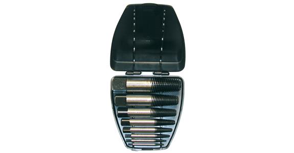 Screw extractor set 8 pieces in cassette size 1-8