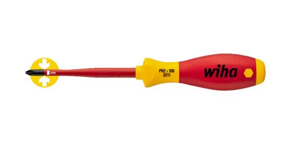 Křížový šroubovák WIHA slimFix VDE, PZ 1 x 80 mm, rukojeť SoftFinish
