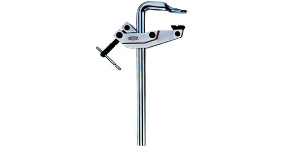 All-steel gripper arm clamp with catch clamping width x overhang 300x120 mm