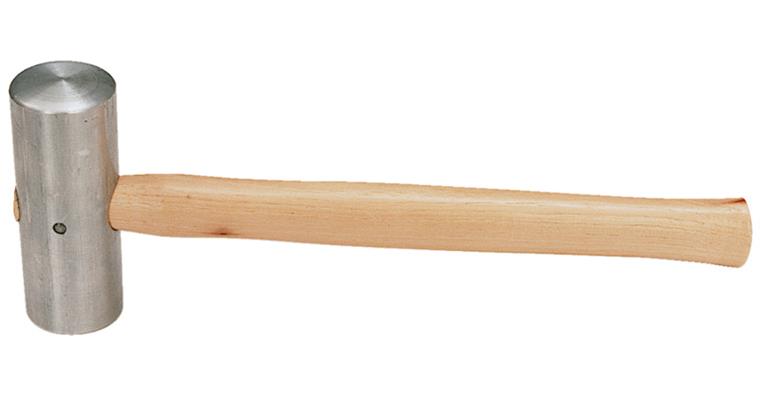 1054104201 Kladivo z lehkého kovu, hickory rukojeť, prům. 40 mm, dél. hlavy 75 mm, 250 g