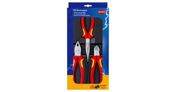 Pliers set, 3 pcs Combination pliers, snipe nose pliers, side cutters
