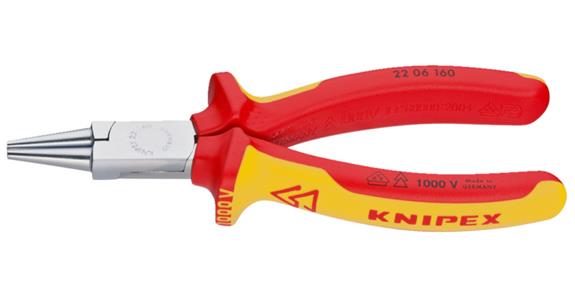 Kulaté kleště KNIPEX VDE, 160 mm, chromovaná hlava, s dvoudílnou rukojetí
