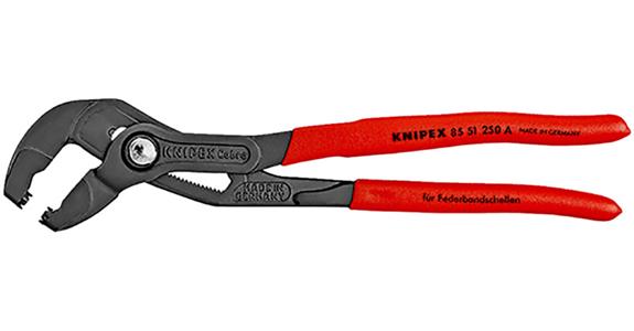 Kleště na pružné páskové spony KNIPEX, 250 mm, s plastovou rukojetí