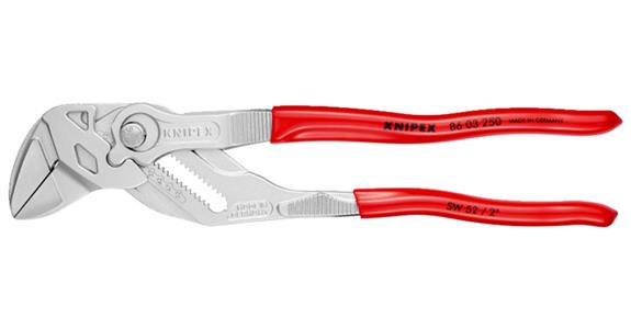 Klešťový klíč KNIPEX, 250 mm, šířka na ploškách až 52 mm, chromovaný