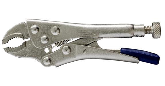 Locking pliers CV steel 100 mm jaws oval AF up to 20 mm