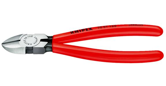 Boční štípací kleště KNIPEX, 180 mm, leštěná hlava, s plastovou rukojetí