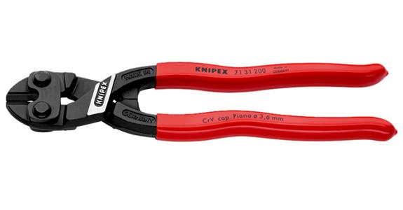 Kompaktní štípací kleště na čepy KNIPEX CoBolt, 200 mm, s prohlubní v čepeli