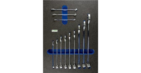 Combination spanner set 12 pieces in OPT-I-STORE insert 260x345x30 mm