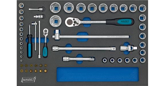 Tool assortment 1/4+1/2 inch 56 pieces